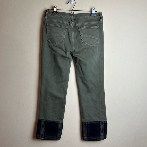 Driftwood Pants Colette Roads End Flannel Cuffs Green Jeans Women’s Size 28 - Picture 5 of 15